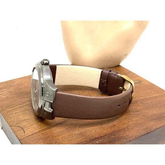 Timex Men's Watch Expedition Quartz Indiglo Gunmetal Brown Leather Strap 40mm - Picture 8 of 13